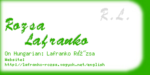 rozsa lafranko business card